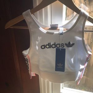 cropped ribbed bra top adidas